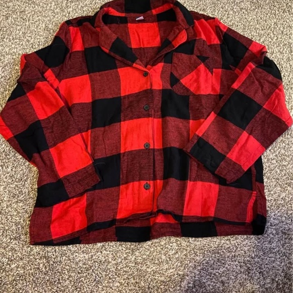 Old Navy Womens Large Red Buffalo Plaid Flannel PJ Set - Picture 2 of 5